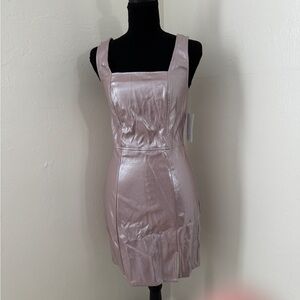 Chic Metallic Pink Mini Dress
